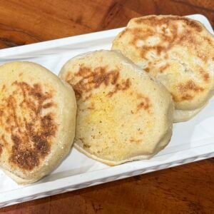 3 large sourdough english muffins made by a local producer